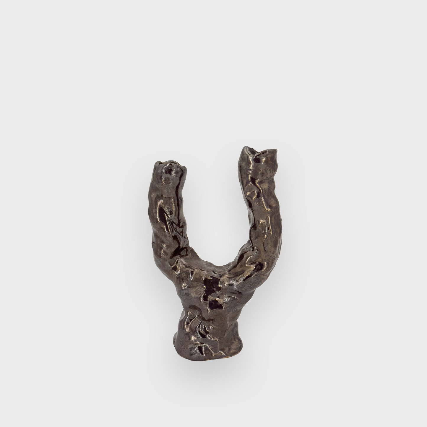 Candle holder silver double