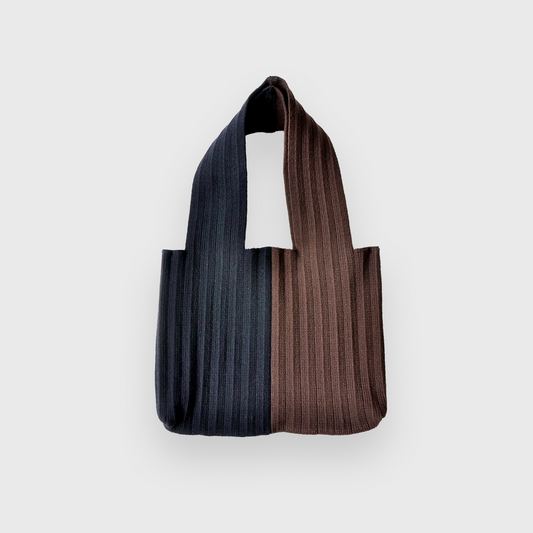 KLEIN, PLISSIERTE TASCHE ZWEIFARBIG